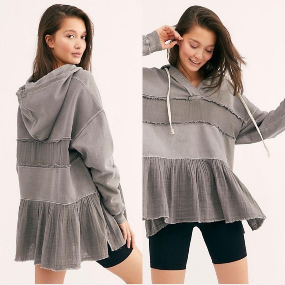 Free People Sail Away Tunic, Gray, Size Small